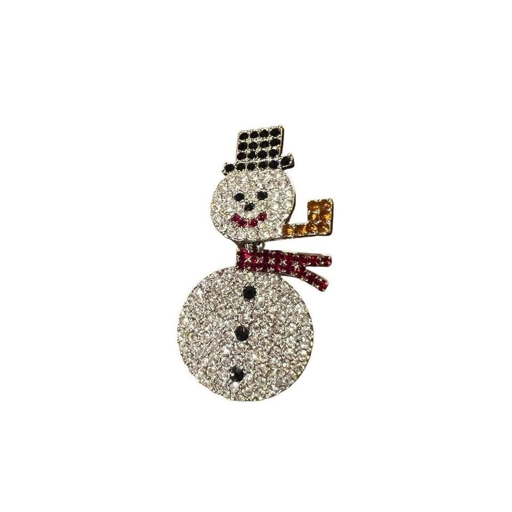 Christmas Snowman dual pendant Locket brooch